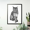 Kot – grafika czarno-biała – zdjęcie 3