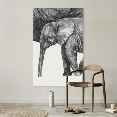Słoń - Art Print na płótnie