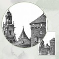 Kraków – Baszta Sandomierska – grafika czarno-biała – zdjęcie 3