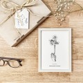 Pierwiosnka wyniosła – grafika czarno-biała w oprawie – zdjęcie 2
