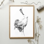 Żuraw - grafika czarno biała