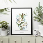 Kwitnąca jabłoń - akwarela.  Art Print