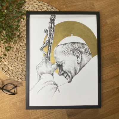 Św. Jan Paweł II - portret.  ORYGINAŁ