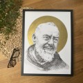 Św. Ojciec Pio. Grafika w oprawie. ORYGINAŁ