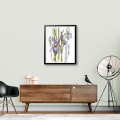 Irysy w stylu mieszanym. Art Print – aranżacja we wnętrzu, ujęcie 4