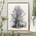 Samotne drzewo – grafika art print – zdjęcie 3