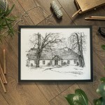 Dworek im. Fryderyka Chopina w Żelazowej Woli. Grafika art.print.
