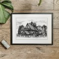 Drewniany kościółek – Walencinek – grafika art print – zdjęcie 2