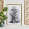 Samotne drzewo – grafika art print – zdjęcie 4