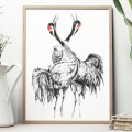 Żurawie – grafika art print – zdjęcie 2