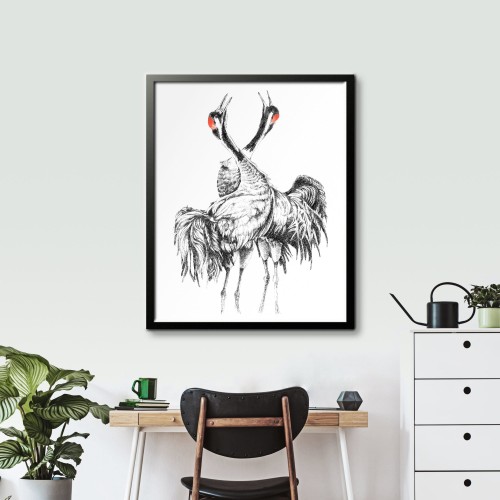 Żurawie – grafika art print