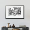 Kościół NSPJ w Bieruniu – grafika art print – aranżacja we wnętrzu