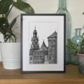 Kraków – Baszta Sandomierska – grafika czarno-biała – zdjęcie 2