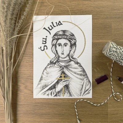 Św. Julia. Grafika art  print w oprawie.