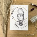 Św. Stanisław – grafika art print w oprawie – zdjęcie 2