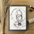 Św. Stanisław – grafika art print w oprawie
