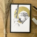 Św. Jan Paweł II – grafika art print w oprawie – zdjęcie 3
