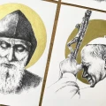 Św. Jan Paweł II – grafika art print w oprawie – zdjęcie 2