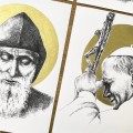 Św. Charbel – grafika art print w oprawie – zdjęcie 2