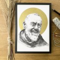 Św. Ojciec Pio – grafika art print w oprawie – zdjęcie 4