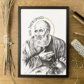 Św. Hieronim – grafika art print w oprawie