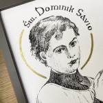 Św. Dominik Savio. Grafika art. print w oprawie. 