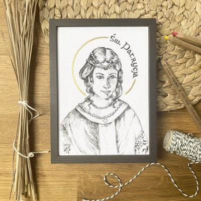 Św. Patrycja. Grafika art. print w oprawie.