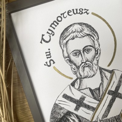 Św. Tymoteusz. Grafika art. print w oprawie.
