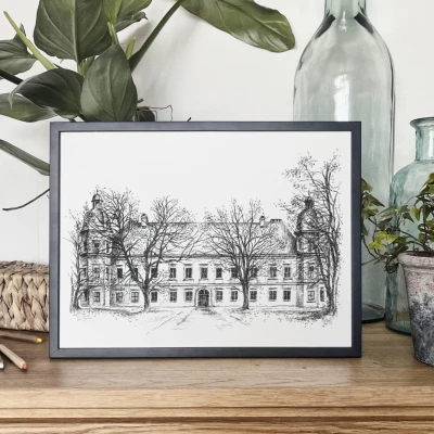 Zamek Ujazdowski w Warszawie. Grafika art.print.