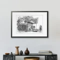 Palmiarnia – Gliwice – grafika art print – aranżacja we wnętrzu, ujęcie 2