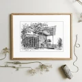 Palmiarnia – Gliwice – grafika art print – aranżacja we wnętrzu, ujęcie 3