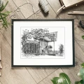 Palmiarnia – Gliwice – grafika art print – aranżacja we wnętrzu