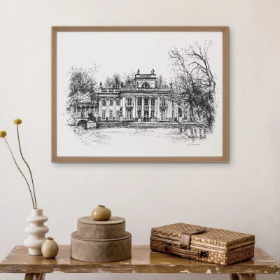Łazienki Królewskie - Warszawa. Grafika art.print.