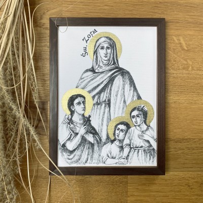 Św. Zofia. Grafika art. print w oprawie.