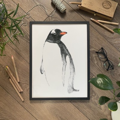 Pingwin. Grafika art. print.