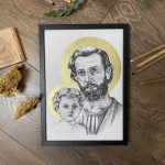 Św. Józef. Grafika art. print w oprawie.