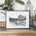Pejzaż nad wodą – grafika art print – zdjęcie 2