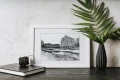 Pejzaż nad wodą – grafika art print – zdjęcie 3