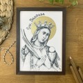 Św. Barbara – grafika art print w oprawie