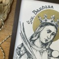 Św. Barbara – grafika art print w oprawie – zdjęcie 2