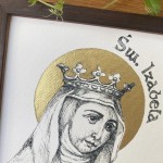Św. Izabela. Grafika art. print w oprawie.