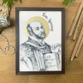 Św. Ignacy – grafika art print w oprawie – zdjęcie 2