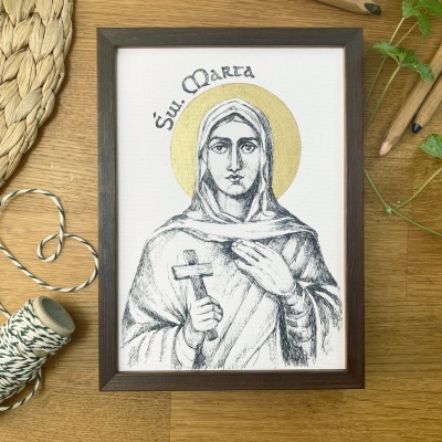 Św. Marta. Grafika art. print w oprawie.