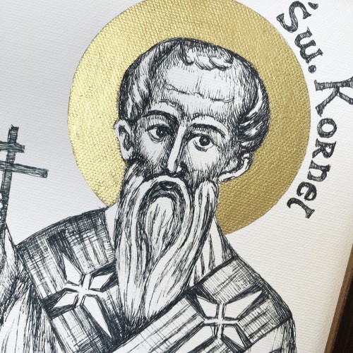Św. Kornel – grafika art print w oprawie