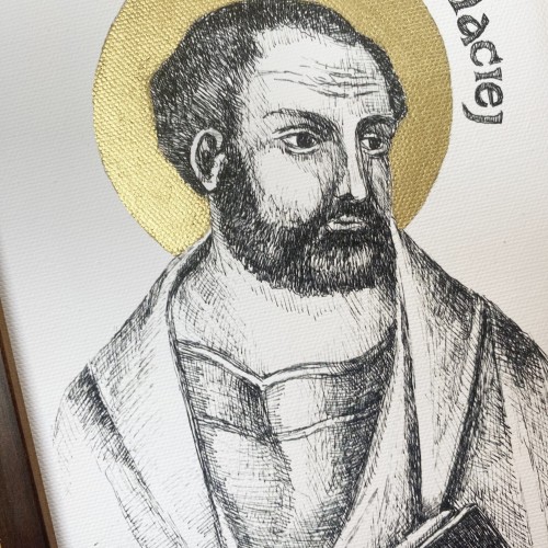 Św. Maciej – grafika art print w oprawie