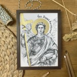 Św. Rafał  Archanioł.  Grafika art. print w oprawie.