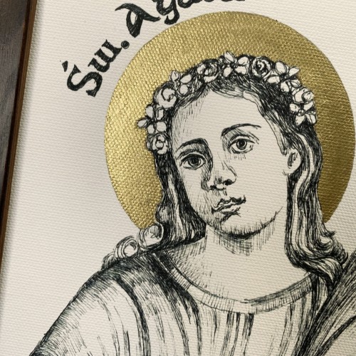 Św. Agata – grafika art print w oprawie