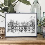 Zamek Ujazdowski w Warszawie. Grafika oryginał.