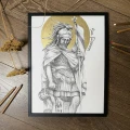 Św. Florian. Grafika w oprawie. ORYGINAŁ