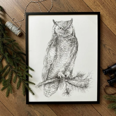 Puchacz. Grafika w oprawie. ORYGINAŁ